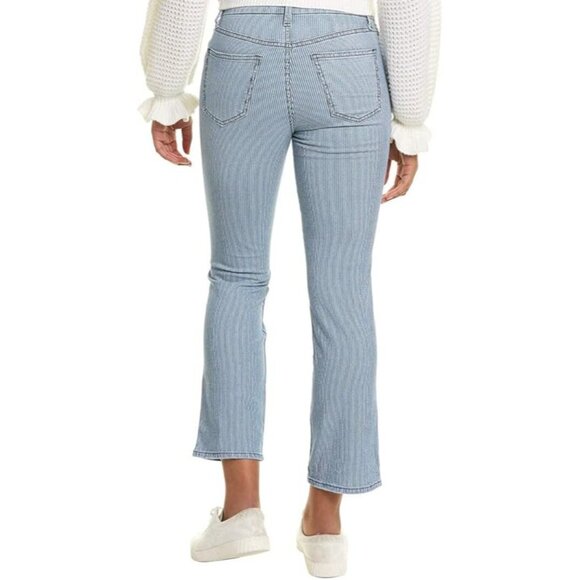 Joe's Hickory Stripe Ankle Jeans High Waist Slash Pockets Women Blue White SZ 25 - Picture 2 of 3
